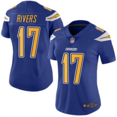 Los Angeles Chargers NFL Football Philip Rivers Electric Blue Jersey Women Limited  #17 Rush Vapor Untouchable->women nfl jersey->Women Jersey